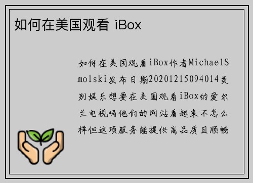 如何在美国观看 iBox